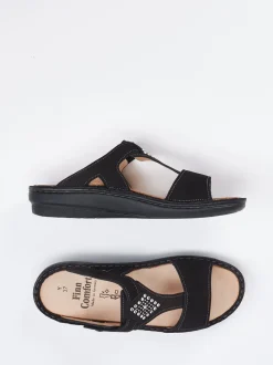 Finn Comfort – Pantolette aus Nubukleder Schwarz