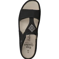 Finn Comfort – Pantolette aus Nubukleder Schwarz