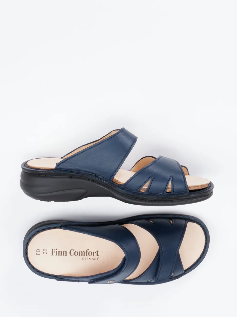 Finn Comfort – Pantolette aus Kalbleder Dunkelblau