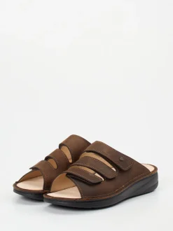 Finn Comfort – Pantolette aus Fettleder dunkelbraun