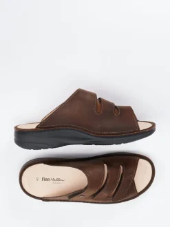 Finn Comfort – Pantolette aus Fettleder dunkelbraun