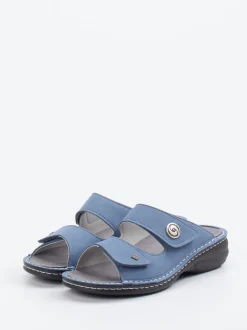 Finn Comfort – Pantolette aus veganem Mikrofaser-Material jeansblau