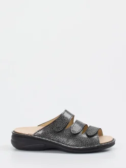 Finn Comfort – Pantolette aus Lackleder anthrazitgrau