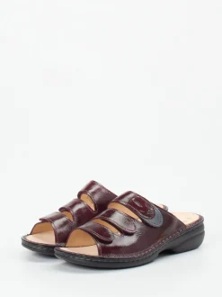 Finn Comfort – Pantolette aus Lackleder Bordeauxrot