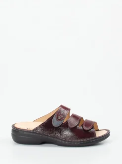 Finn Comfort – Pantolette aus Lackleder Bordeauxrot