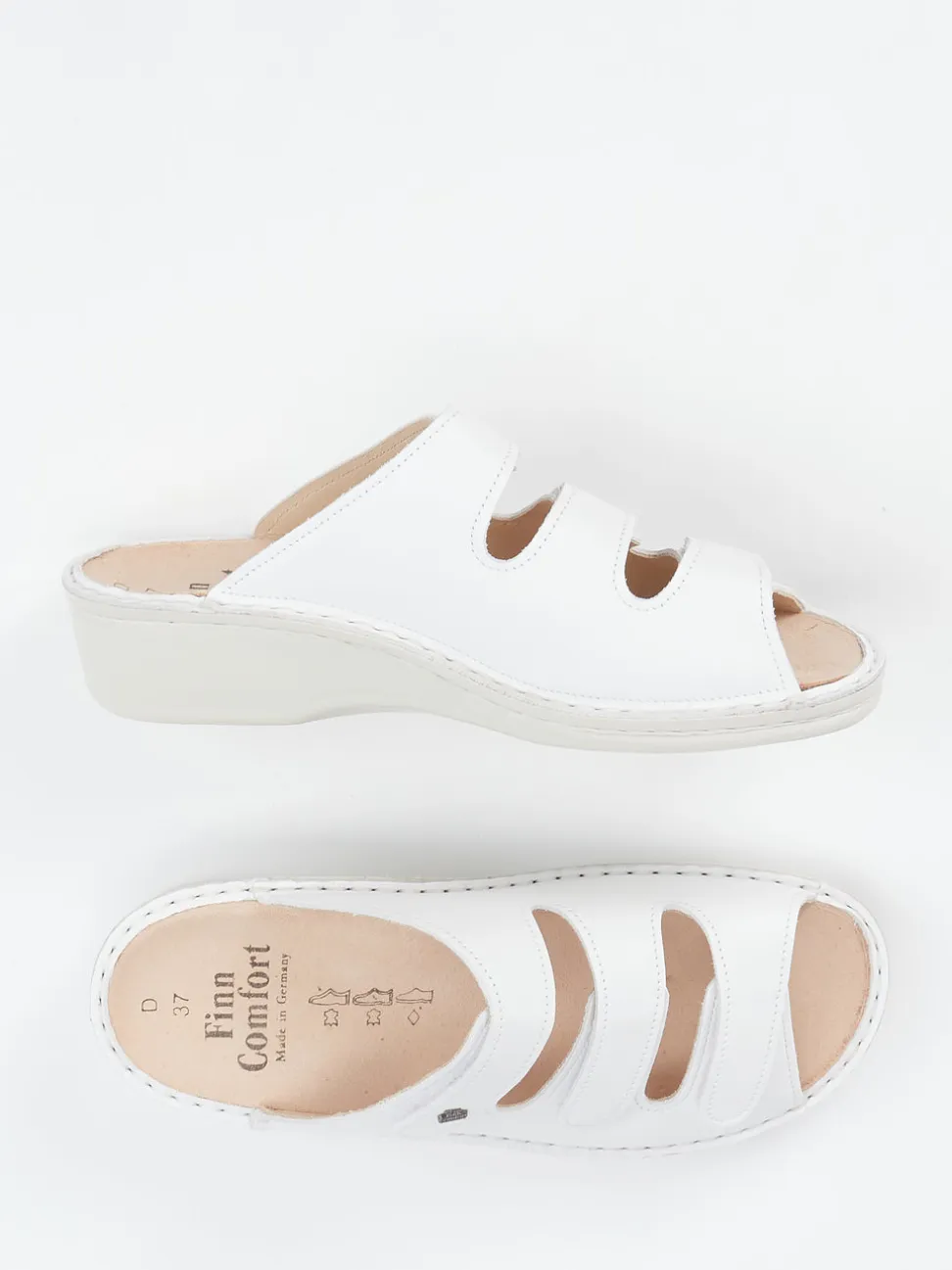 Finn Comfort – Pantolette aus Kalbleder Weiß