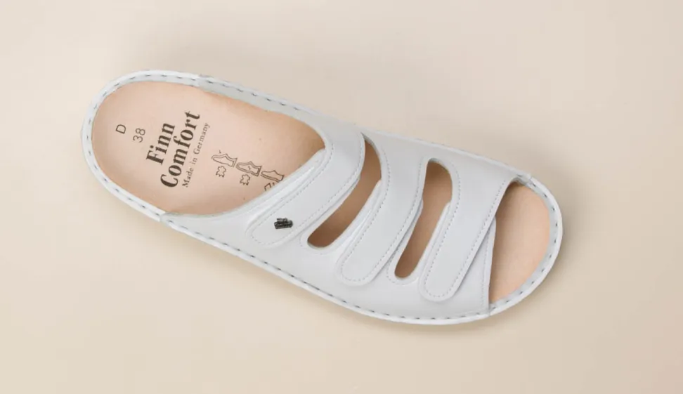 Finn Comfort – Pantolette aus Kalbleder Weiß