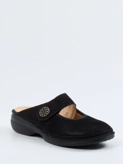 Finn Comfort – Pantolette aus Nubukleder Schwarz