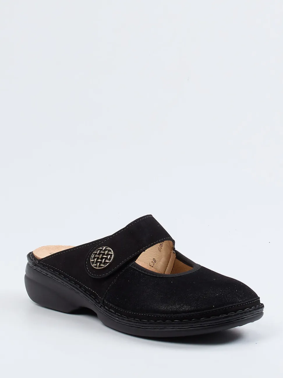 Finn Comfort – Pantolette aus Nubukleder Schwarz