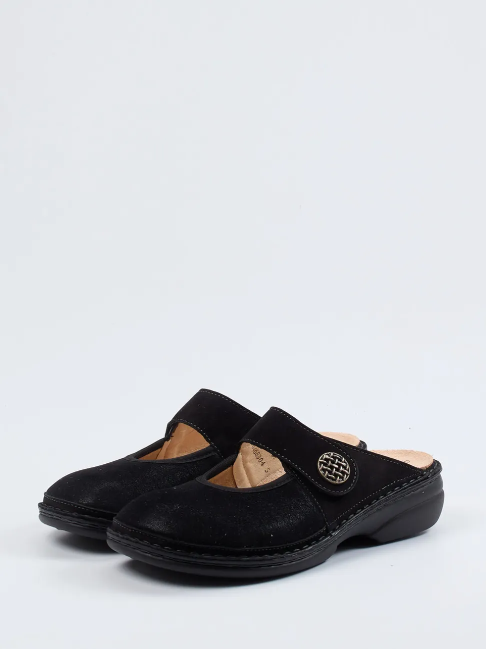 Finn Comfort – Pantolette aus Nubukleder Schwarz