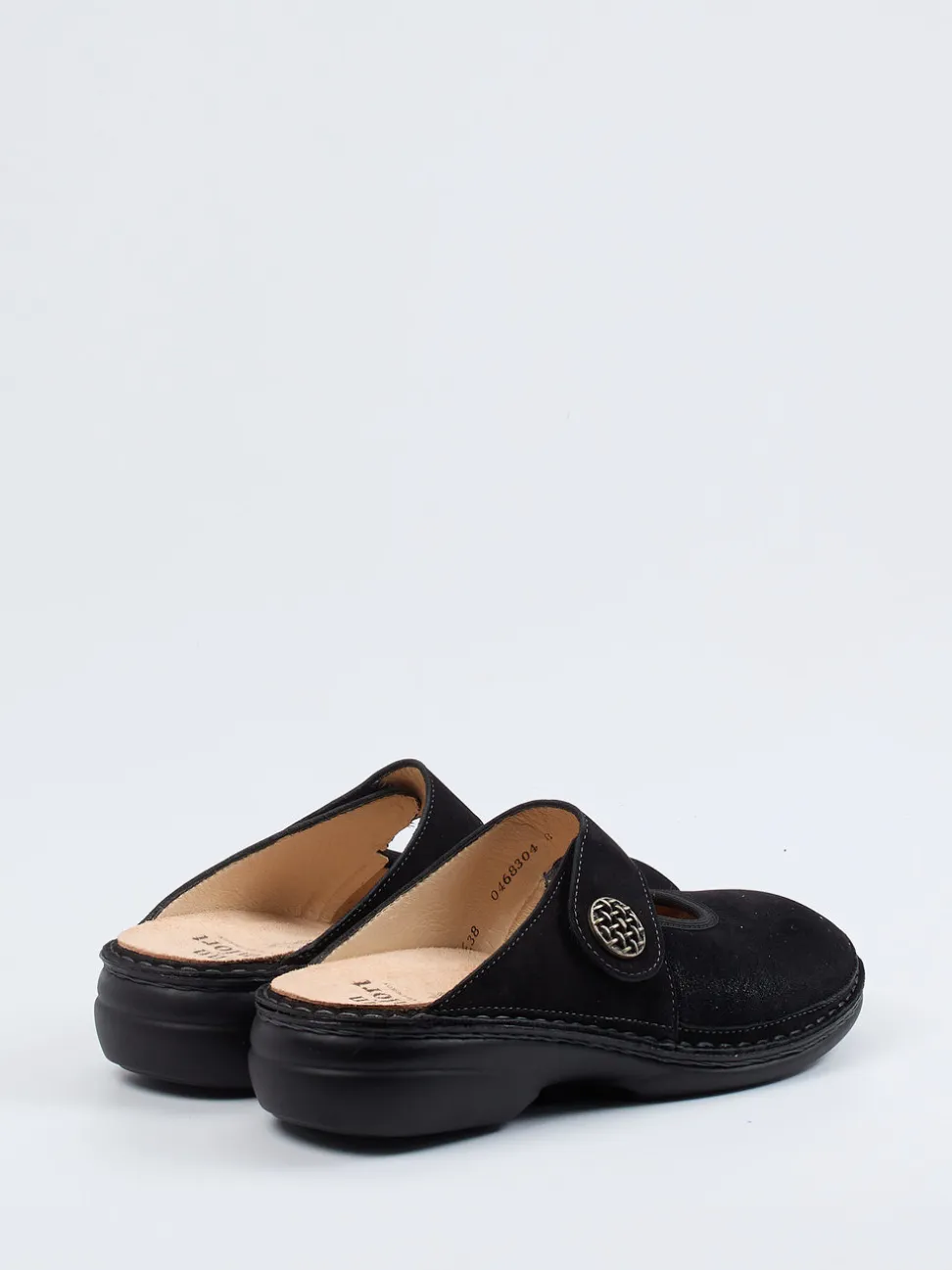 Finn Comfort – Pantolette aus Nubukleder Schwarz