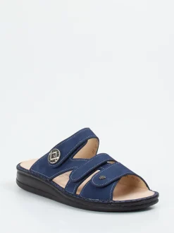 Finn Comfort – Pantolette aus Nubukleder marineblau