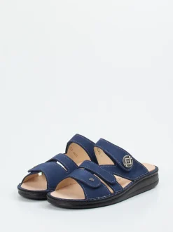 Finn Comfort – Pantolette aus Nubukleder marineblau