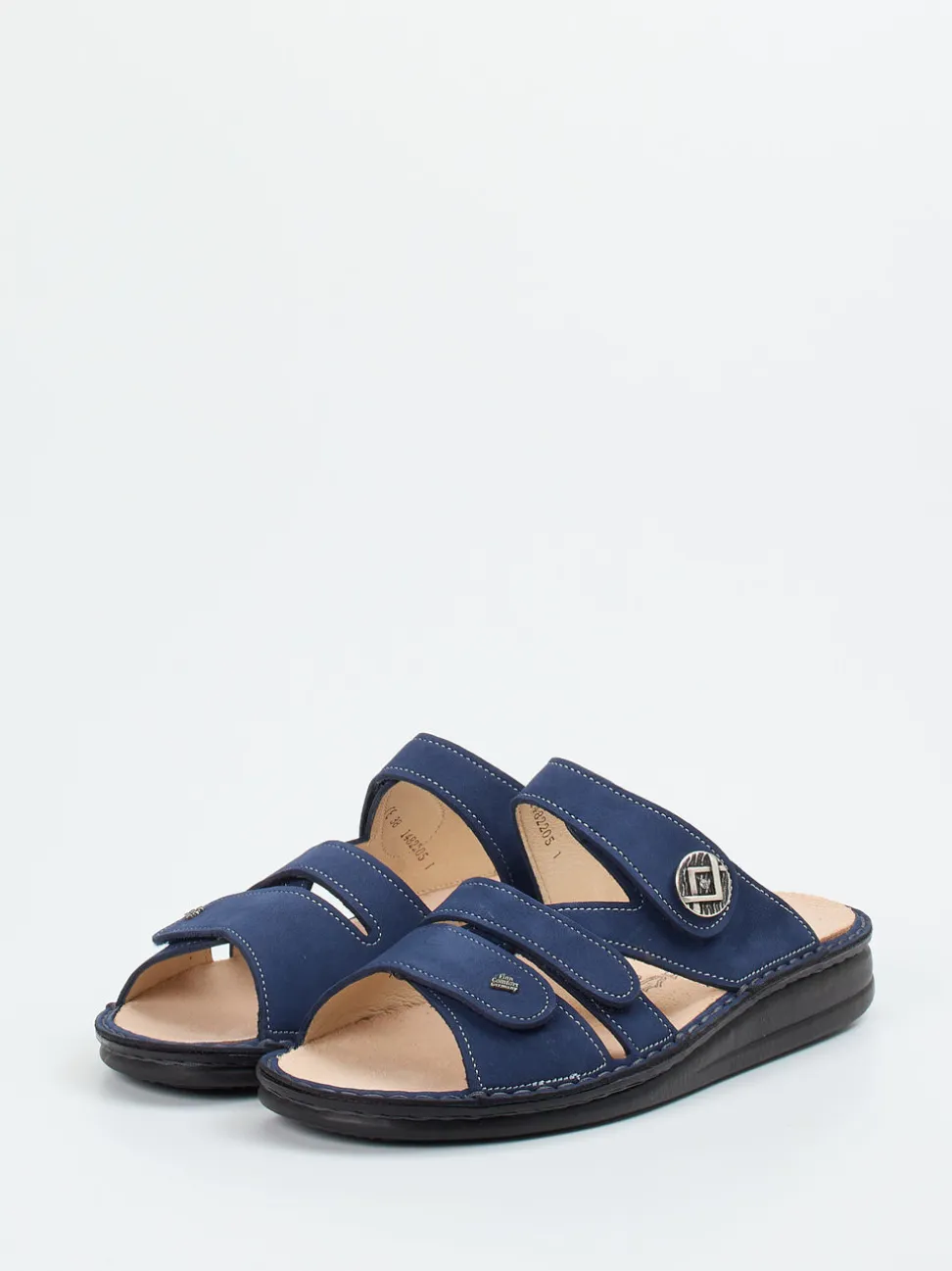 Finn Comfort – Pantolette aus Nubukleder marineblau