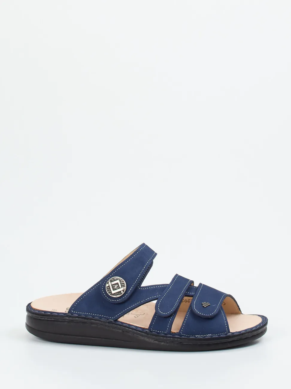 Finn Comfort – Pantolette aus Nubukleder marineblau