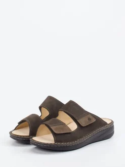 Finn Comfort – Pantolette aus Nubukleder Dunkelbraun