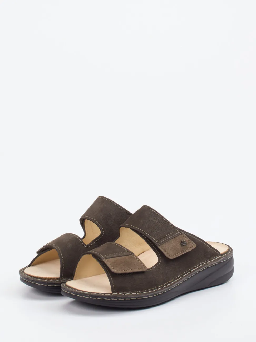 Finn Comfort – Pantolette aus Nubukleder Dunkelbraun