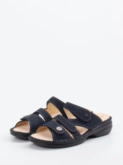Finn Comfort – Pantolette aus Nubukleder dunkelblau