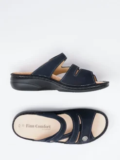 Finn Comfort – Pantolette aus Nubukleder dunkelblau