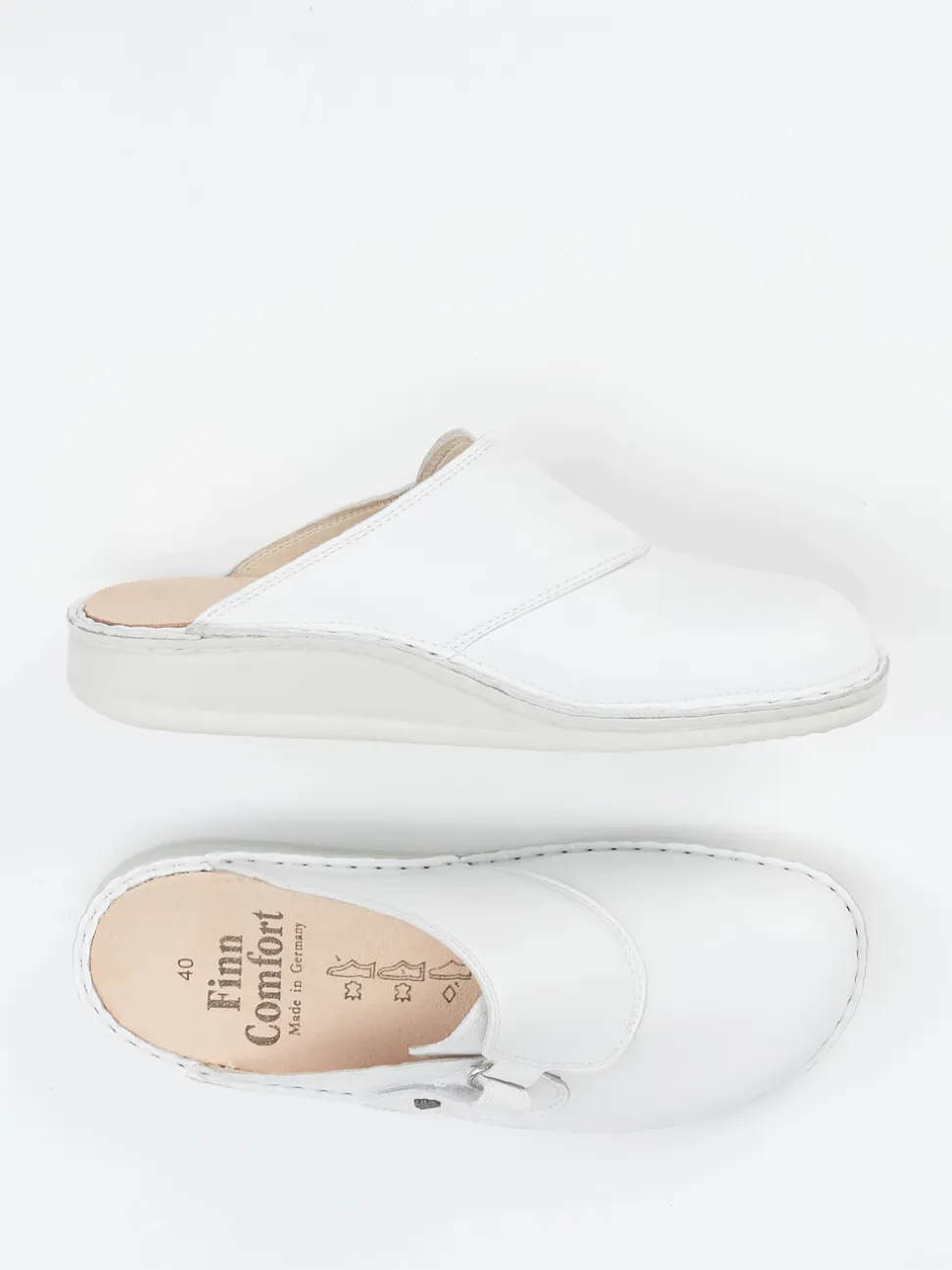Finn Comfort – Pantolette aus Kalbleder weiß