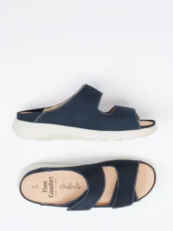 Finn Comfort – Pantolette aus Nubukleder Dunkelblau
