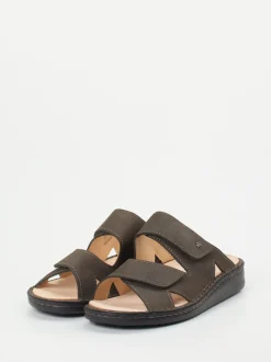 Finn Comfort – Pantolette aus Nubukleder Dunkelbraun