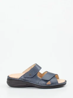 Finn Comfort – Pantolette aus Metallicleder grau