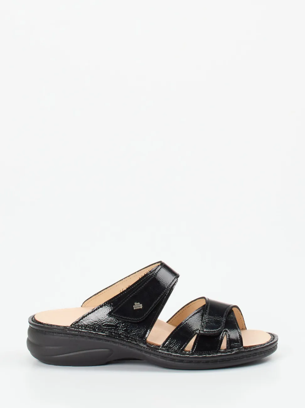 Finn Comfort – Pantolette aus Lackleder schwarz