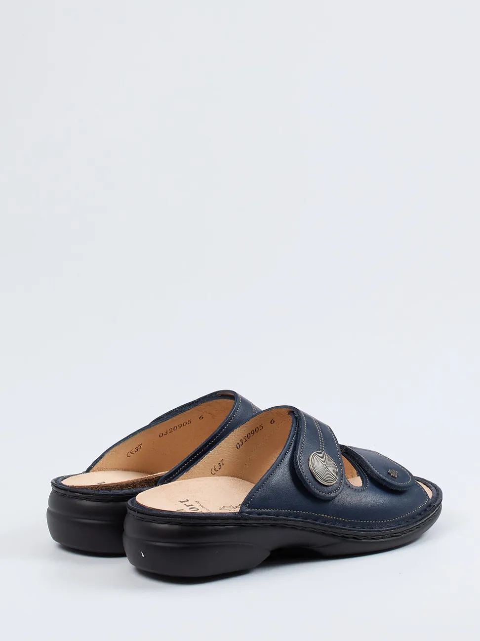Finn Comfort – Pantolette aus Kalbleder Dunkelblau