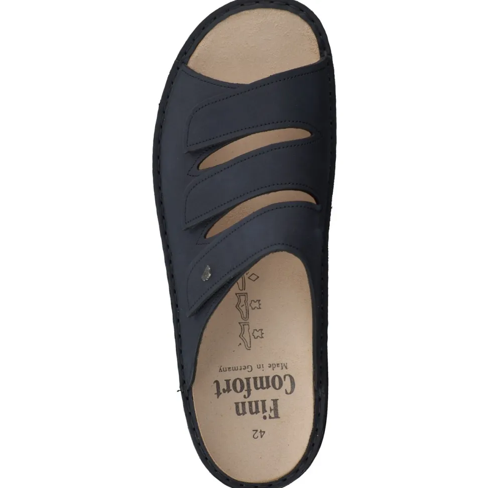 Finn Comfort – Pantolette aus Nubukleder Dunkelblau