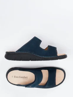 Finn Comfort – Pantolette aus Nubukleder dunkelblau
