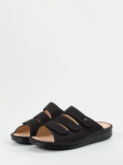 Finn Comfort – Pantolette aus Nubukleder schwarz