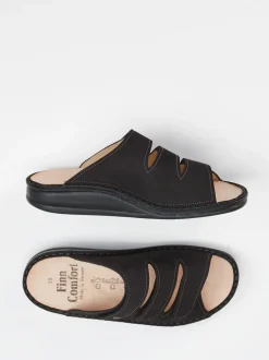 Finn Comfort – Pantolette aus Nubukleder schwarz