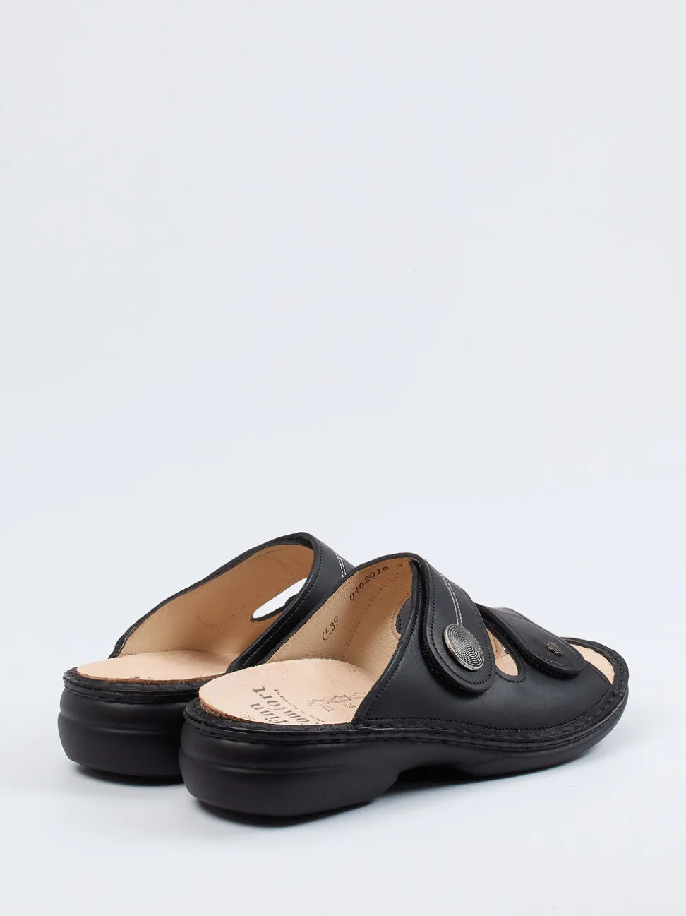 Finn Comfort – Pantolette aus Kalbleder Schwarz