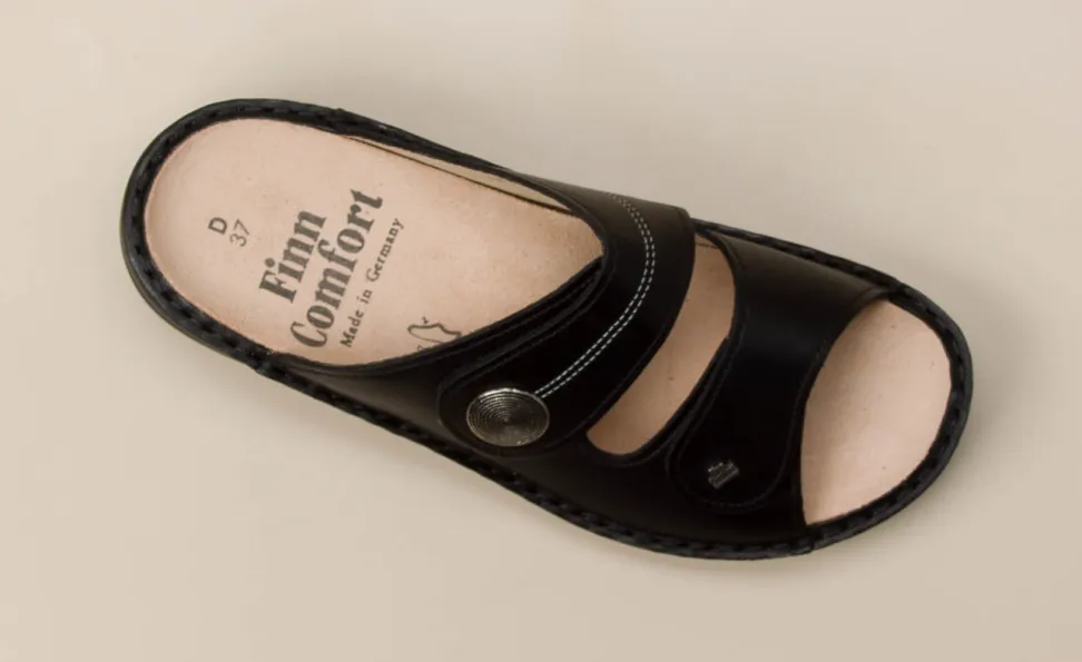 Finn Comfort – Pantolette aus Kalbleder Schwarz