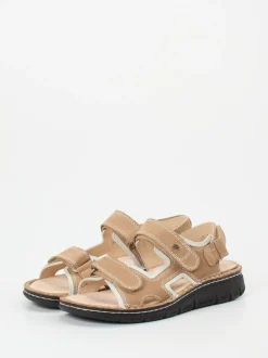 Finn Comfort – Sandale aus Nubukleder beige