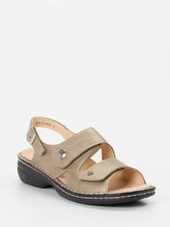 Finn Comfort – Sandale aus Metallicleder Champagner