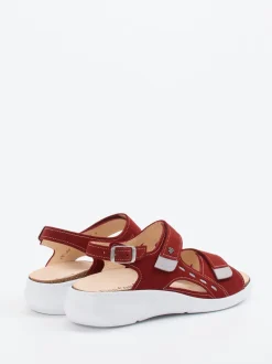 Finn Comfort – Sandalen aus Nubukleder dunkelrot