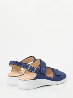 Finn Comfort – Sandalen aus Nubukleder in Blau