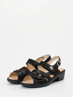 Finn Comfort – Sandalen aus geprägtem Leder Schwarz