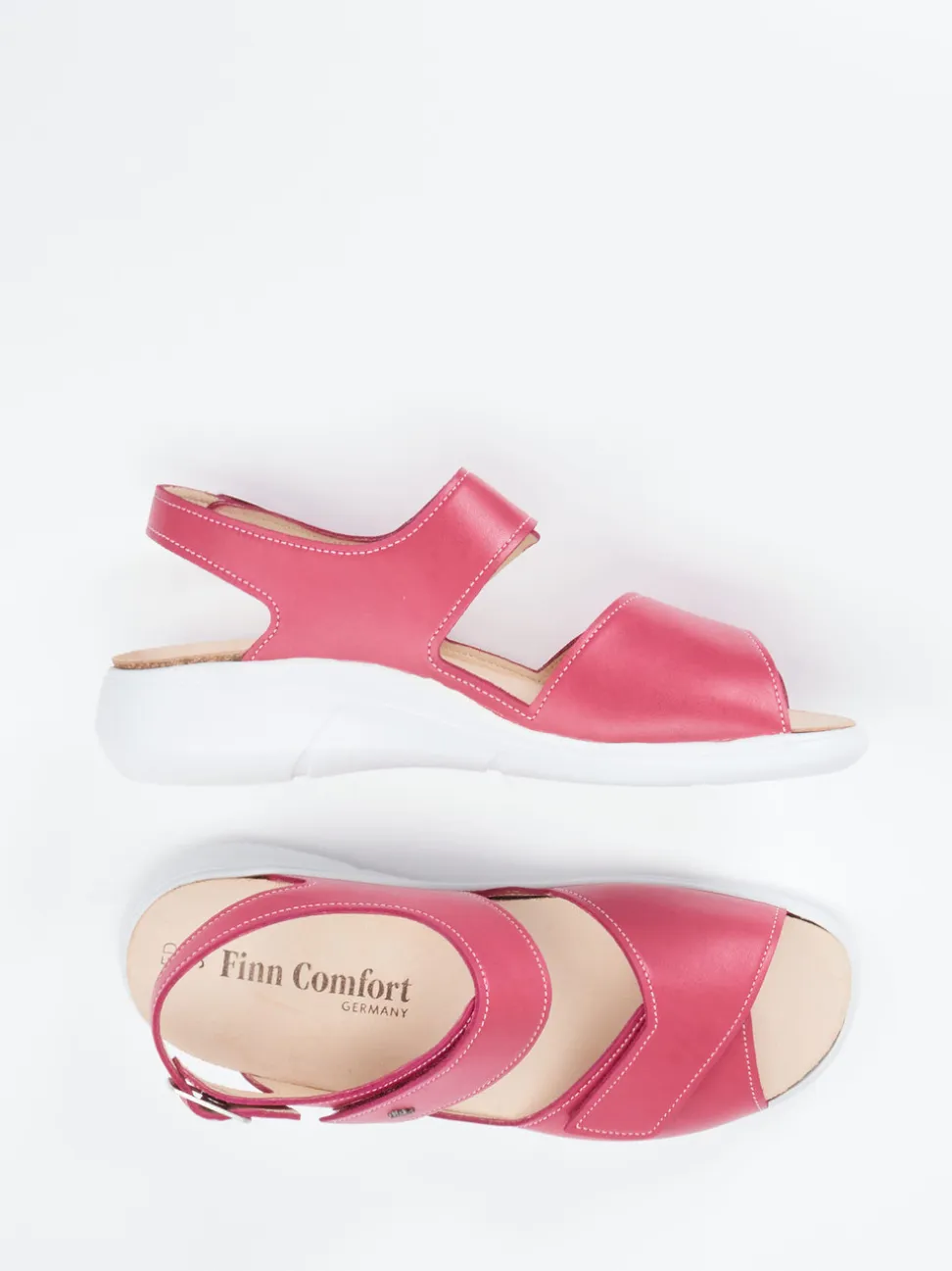 Finn Comfort – Sandaletten aus Kalbleder Himbeerrosa