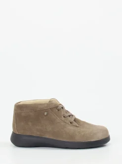 Finn Comfort – Schnürboot aus Veloursleder in Taupe