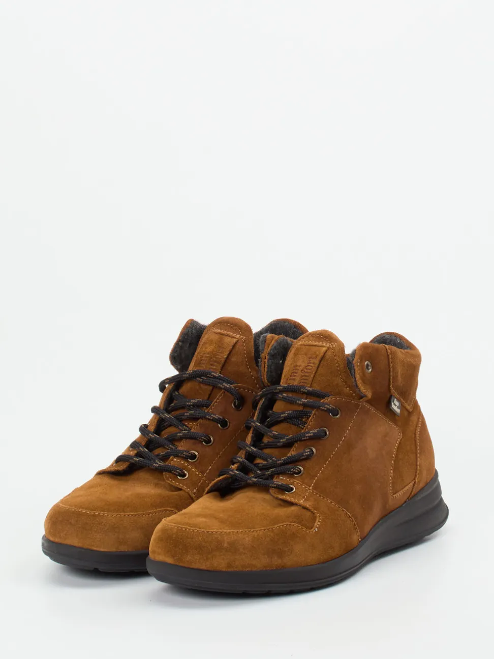 Finn Comfort – Schnürboots aus Veloursleder rostbraun