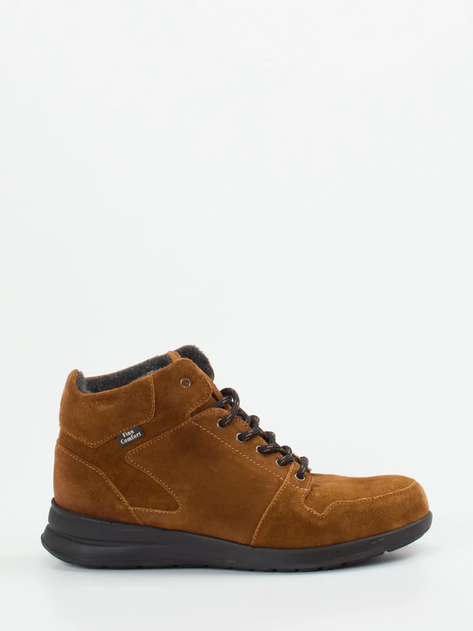 Finn Comfort – Schnürboots aus Veloursleder rostbraun
