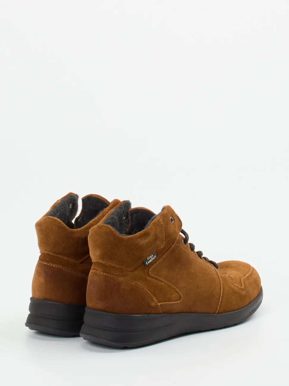 Finn Comfort – Schnürboots aus Veloursleder rostbraun