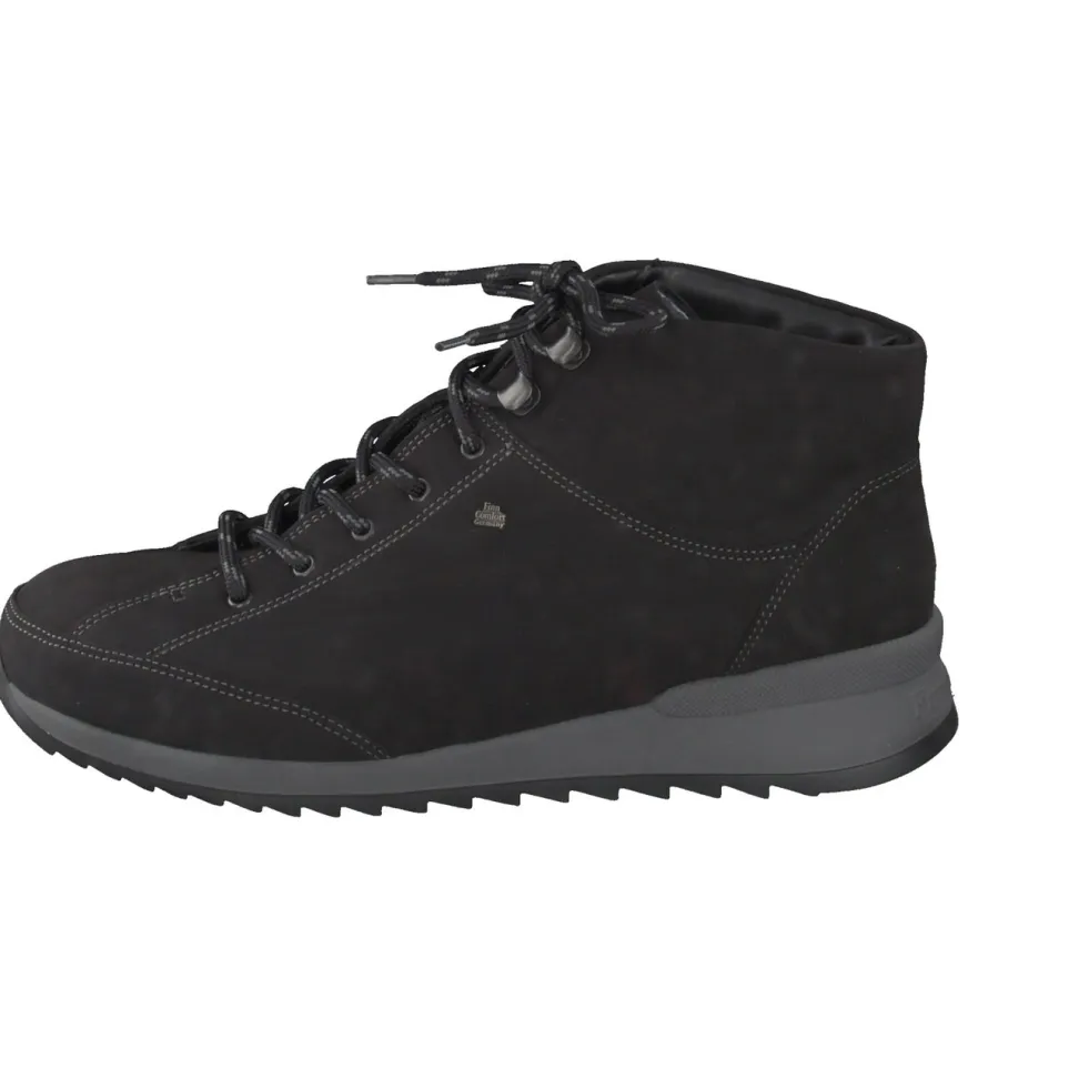 Finn Comfort – Schnürboots aus Nubukleder Schwarz