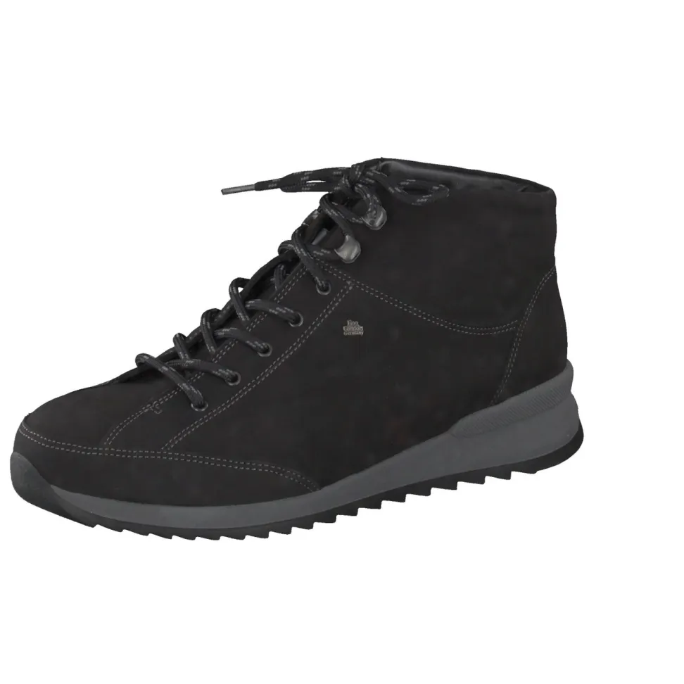 Finn Comfort – Schnürboots aus Nubukleder Schwarz