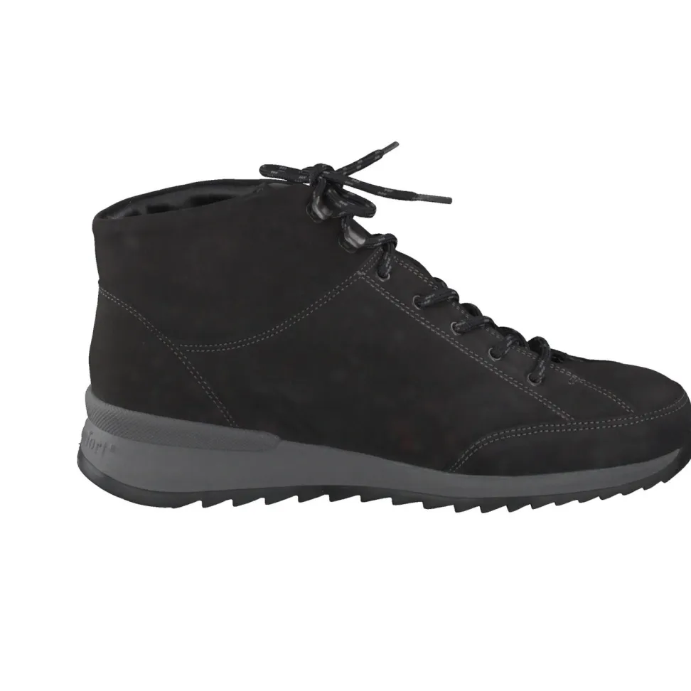 Finn Comfort – Schnürboots aus Nubukleder Schwarz