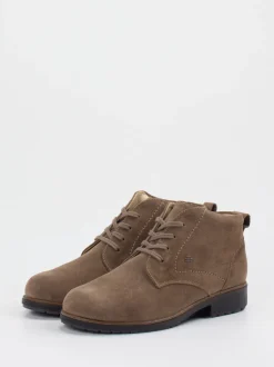 Finn Comfort – Schnürboots aus Veloursleder taupe