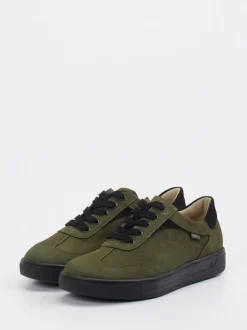 Finn Comfort – Schnürschuh aus Nubukleder olivgrün